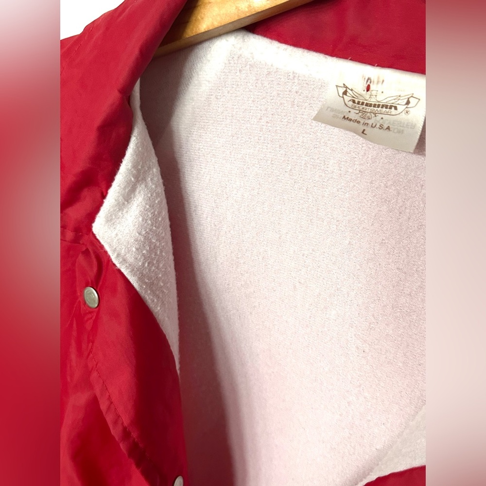 Vintage 80’s Men’s‎ Coach Nylon Red Windbreaker Snap-up Jacket - Picture 4 of 5